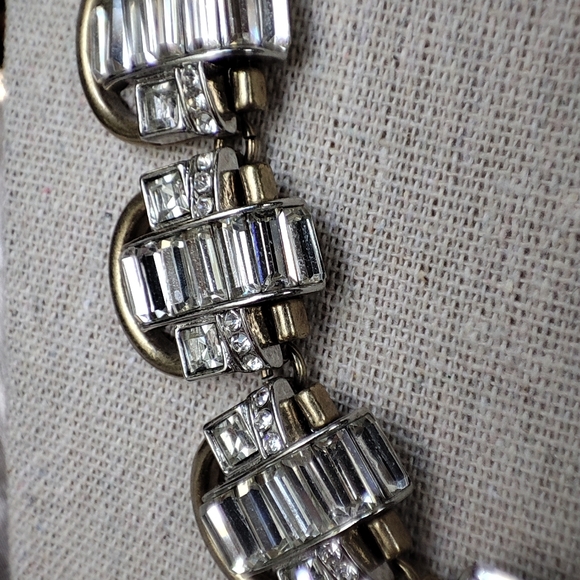 Banana Republic Baguette Silver and Gold Clear Rhinestone Square Round Stones - Picture 10 of 11